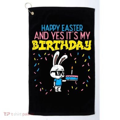 Happy Easter Birthday Bunny Cake Bday Party Golf Towel
