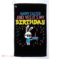 Happy Easter Birthday Bunny Cake Bday Party Golf Towel thumb 0