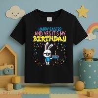 Happy Easter Birthday Bunny Cake Bday Party Toddler T-Shirt thumb 3