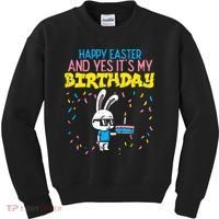 Happy Easter Birthday Bunny Cake Bday Party Kids Sweatshirt thumb 0