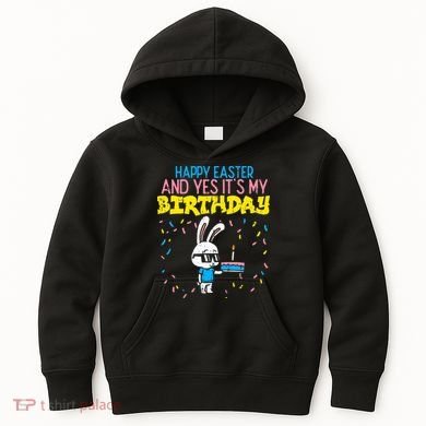 Happy Easter Birthday Bunny Cake Bday Party Kids Hoodie