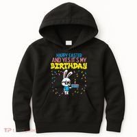 Happy Easter Birthday Bunny Cake Bday Party Kids Hoodie thumb 0