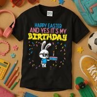 Happy Easter Birthday Bunny Cake Bday Party Kids T-Shirt thumb 3