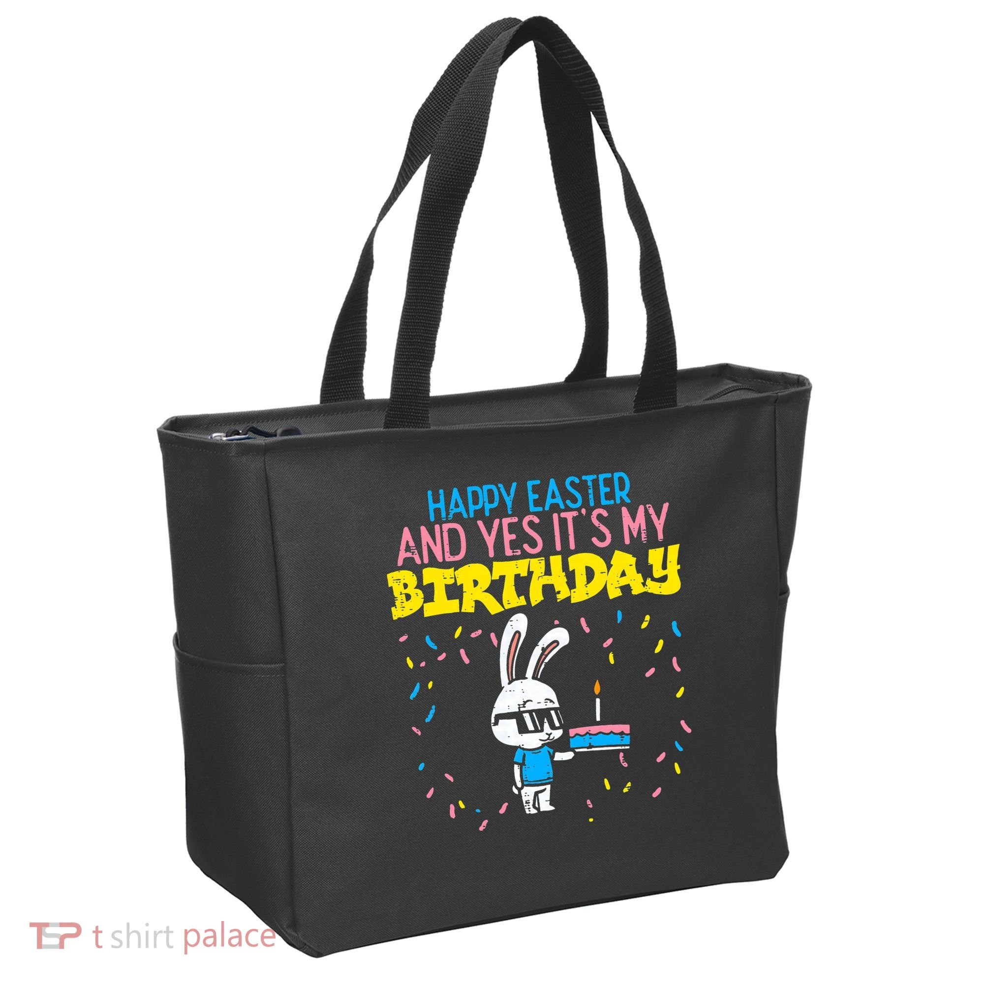 Happy Easter Birthday Bunny Cake Bday Party Tote Bag