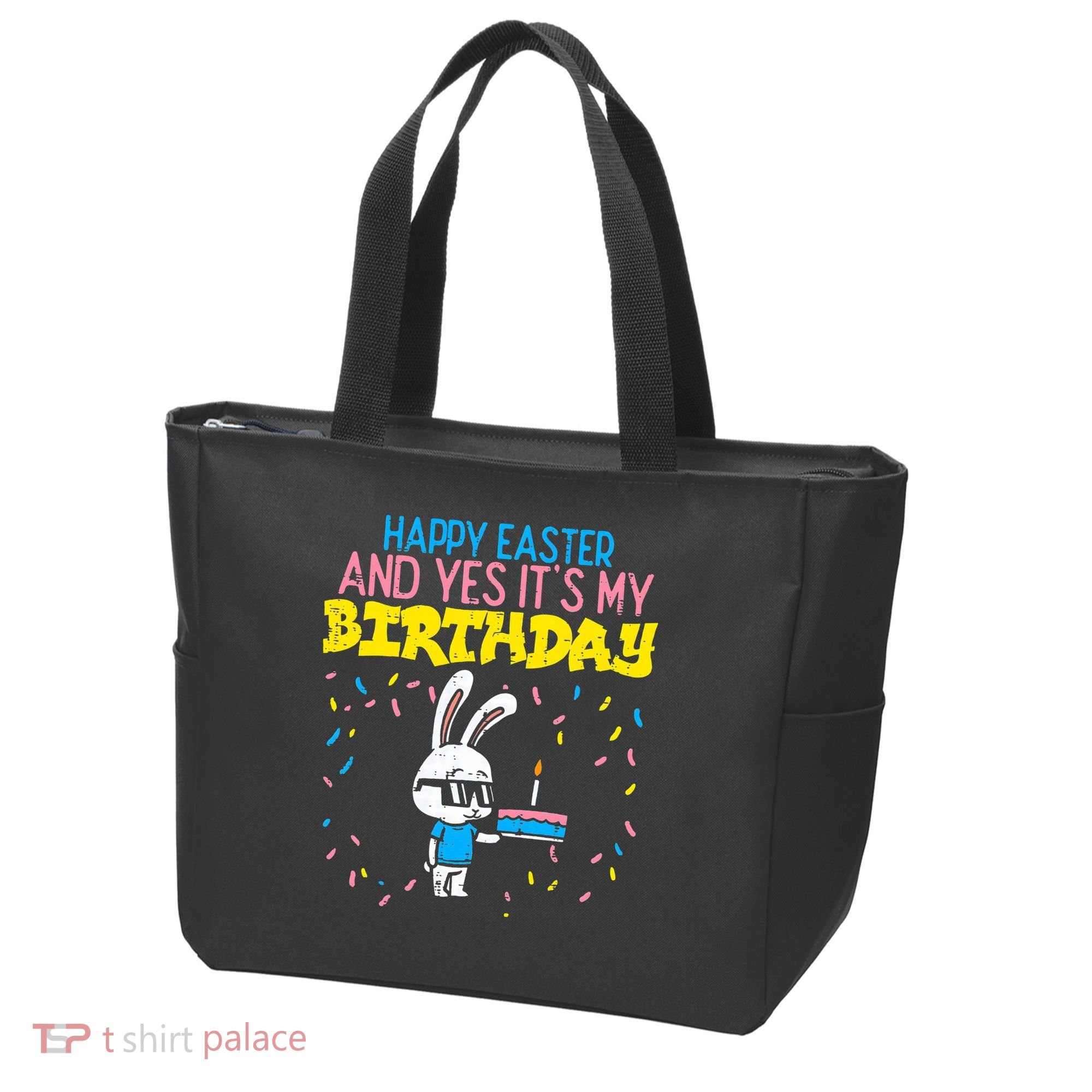 Happy Easter Birthday Bunny Cake Bday Party Tote Bag