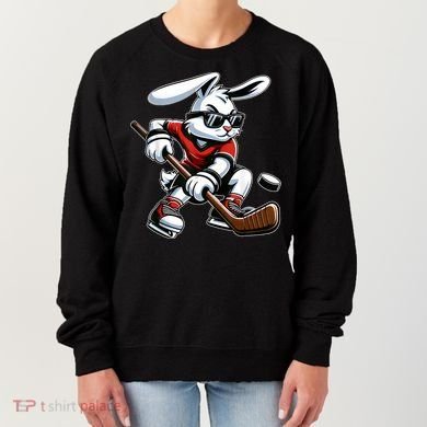 Happy Easter Bunny Playing Hockey Easter Sport Women's Sweatshirt