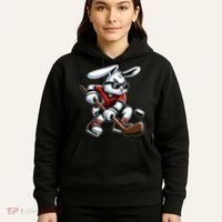 Happy Easter Bunny Playing Hockey Easter Sport Hoodie thumb 5