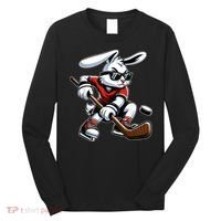 Happy Easter Bunny Playing Hockey Easter Sport Long Sleeve Shirt thumb 0
