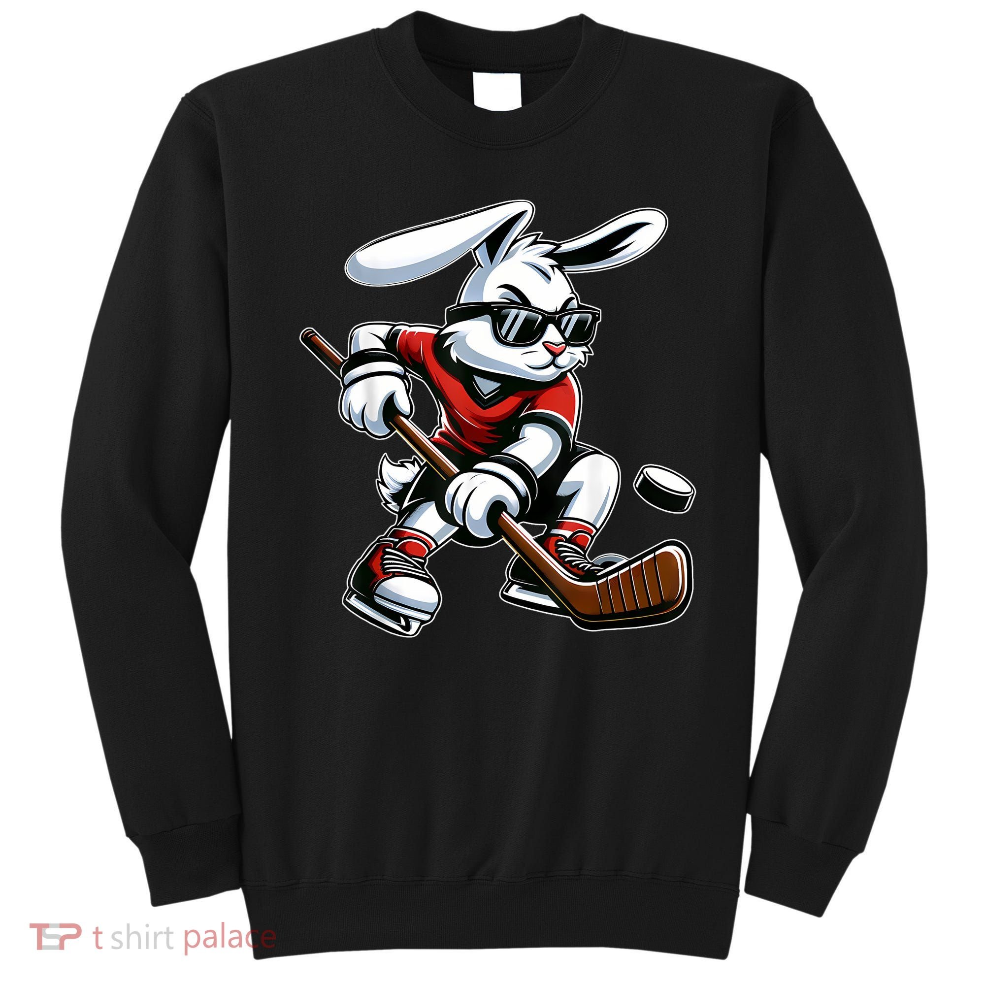 Happy Easter Bunny Playing Hockey Easter Sport Sweatshirt