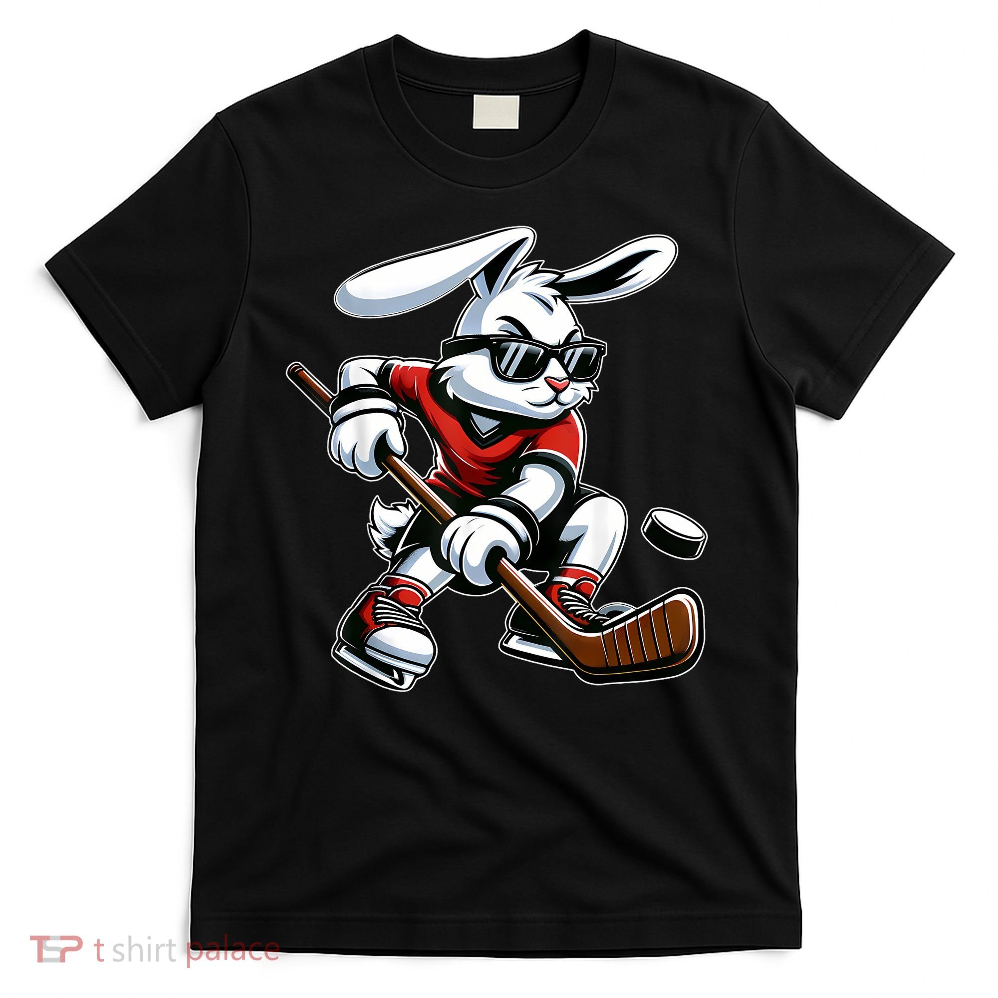 Happy Easter Bunny Playing Hockey Easter Sport T-Shirt