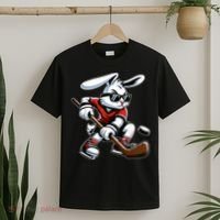 Happy Easter Bunny Playing Hockey Easter Sport T-Shirt thumb 2