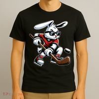 Happy Easter Bunny Playing Hockey Easter Sport T-Shirt thumb 3