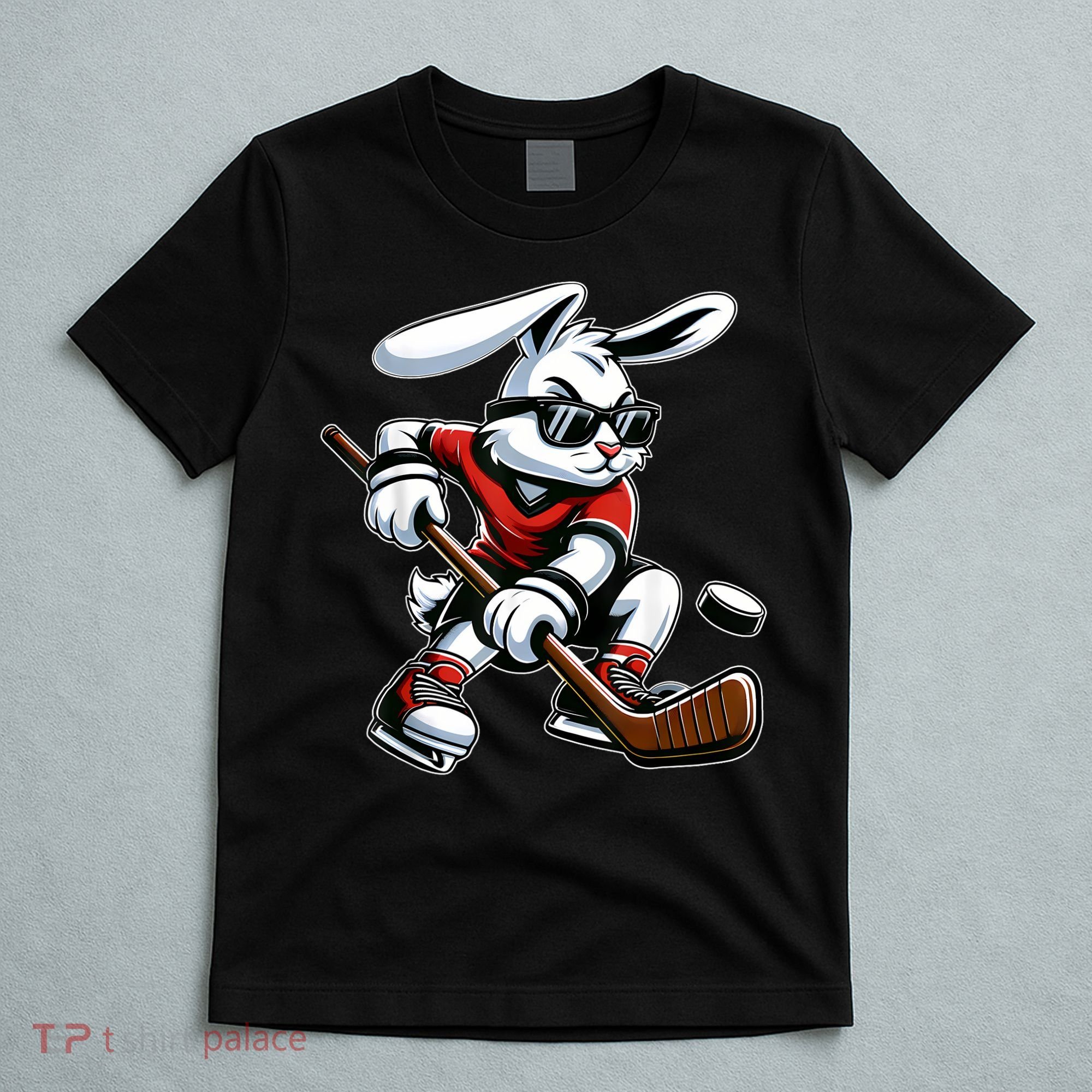 Happy Easter Bunny Playing Hockey Easter Sport T-Shirt