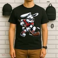 Happy Easter Bunny Playing Hockey Easter Sport T-Shirt thumb 6