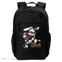 Happy Easter Bunny Playing Hockey Easter Sport Backpack thumb 0