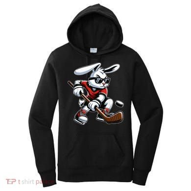 Happy Easter Bunny Playing Hockey Easter Sport Women's Hoodie