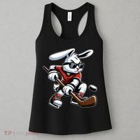 Happy Easter Bunny Playing Hockey Easter Sport Women's Tank Top thumb 3