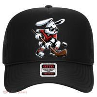 Happy Easter Bunny Playing Hockey Easter Sport Hat thumb 0