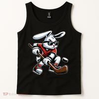 Happy Easter Bunny Playing Hockey Easter Sport Tank Top thumb 2