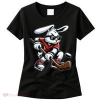 Happy Easter Bunny Playing Hockey Easter Sport Women's T-Shirt thumb 0