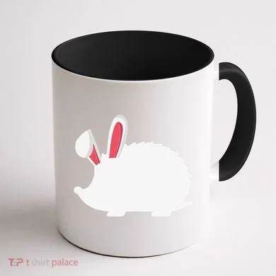 Hedgehog Easter Bunny For Coffee Mug back