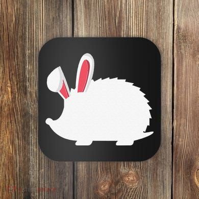 Hedgehog Easter Bunny For Coaster