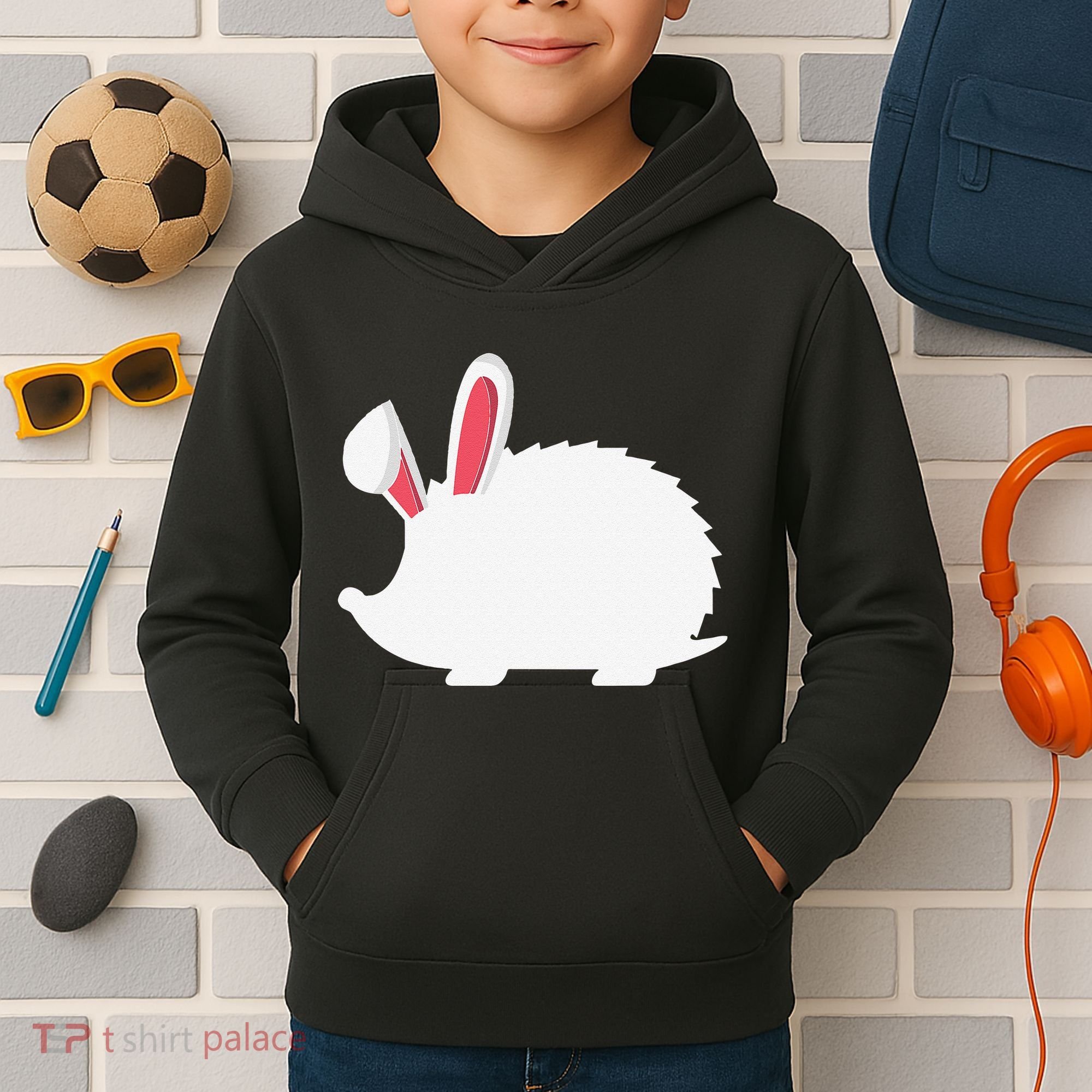 Hedgehog Easter Bunny For Kids Hoodie