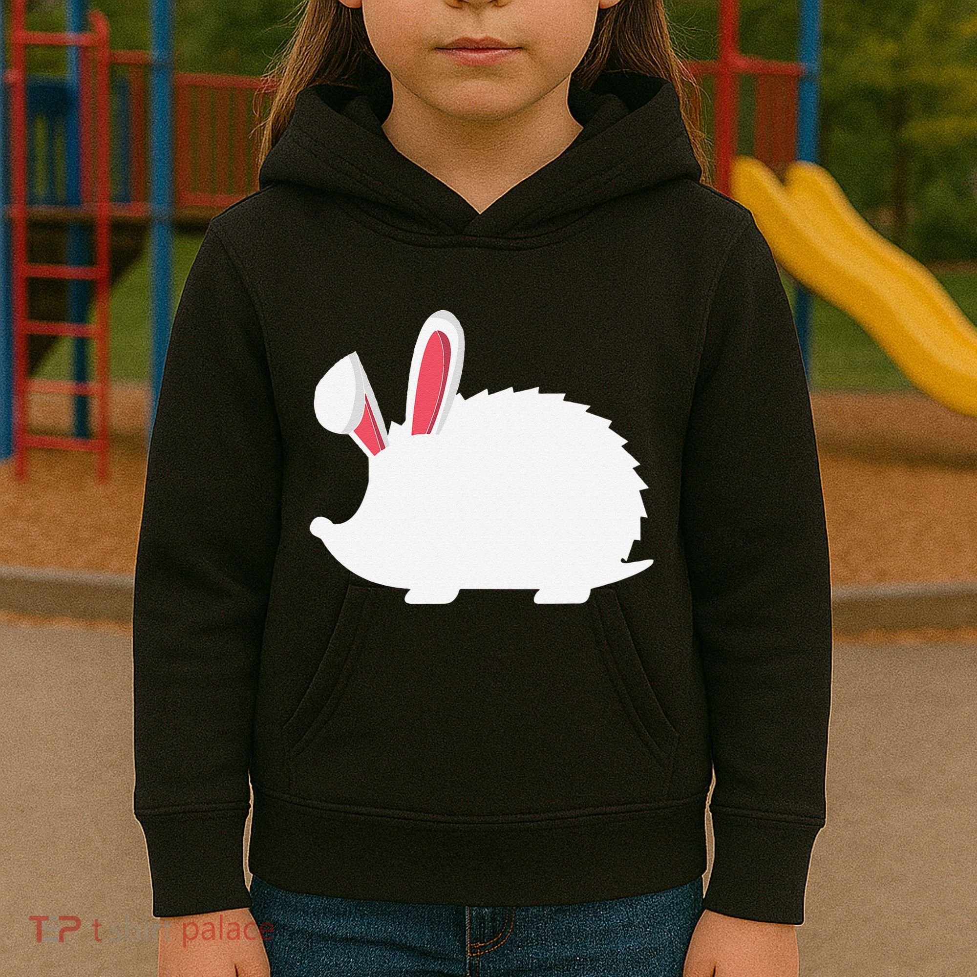 Hedgehog Easter Bunny For Kids Hoodie