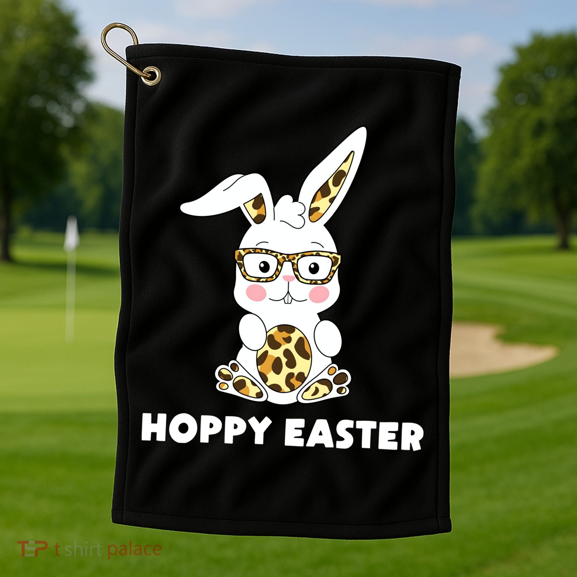 Hoppy Easter Bunny Cute Holiday Golf Towel