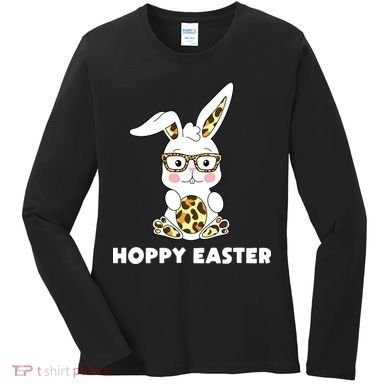 Hoppy Easter Bunny Cute Holiday Women's Long Sleeve Shirt
