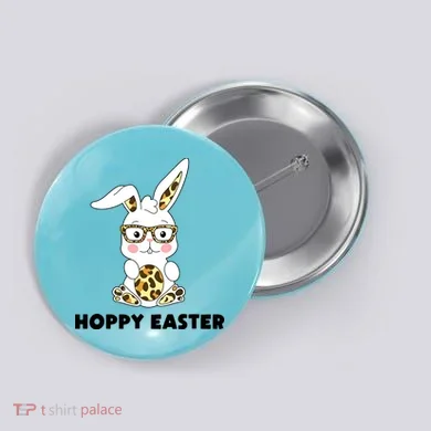 Hoppy Easter Bunny Cute Holiday Button
