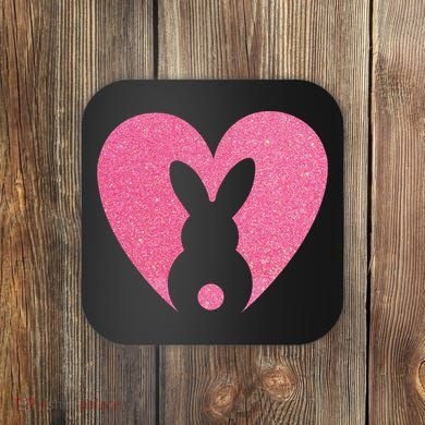 Heart Easter Bunny Coaster