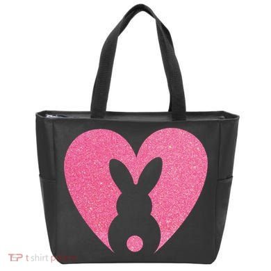 Heart Easter Bunny Tote Bag