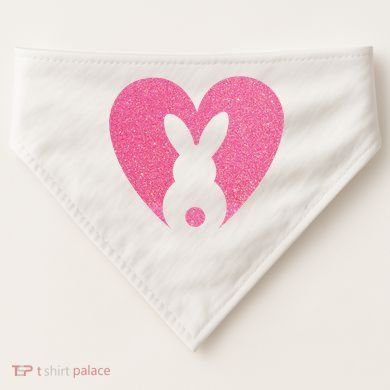 Heart Easter Bunny USA-Made Doggie Bandana
