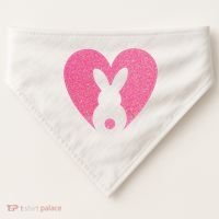 Heart Easter Bunny USA-Made Doggie Bandana thumb 0