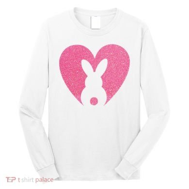Heart Easter Bunny Long Sleeve Shirt