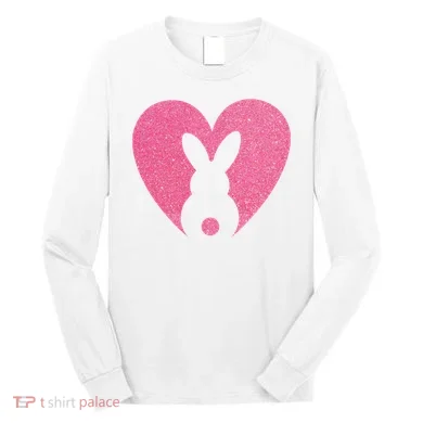 Heart Easter Bunny Long Sleeve Shirt