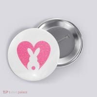 Heart Easter Bunny Button thumb 0