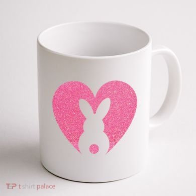 Heart Easter Bunny Coffee Mug back