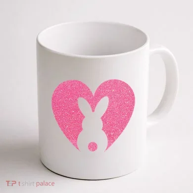 Heart Easter Bunny Coffee Mug back