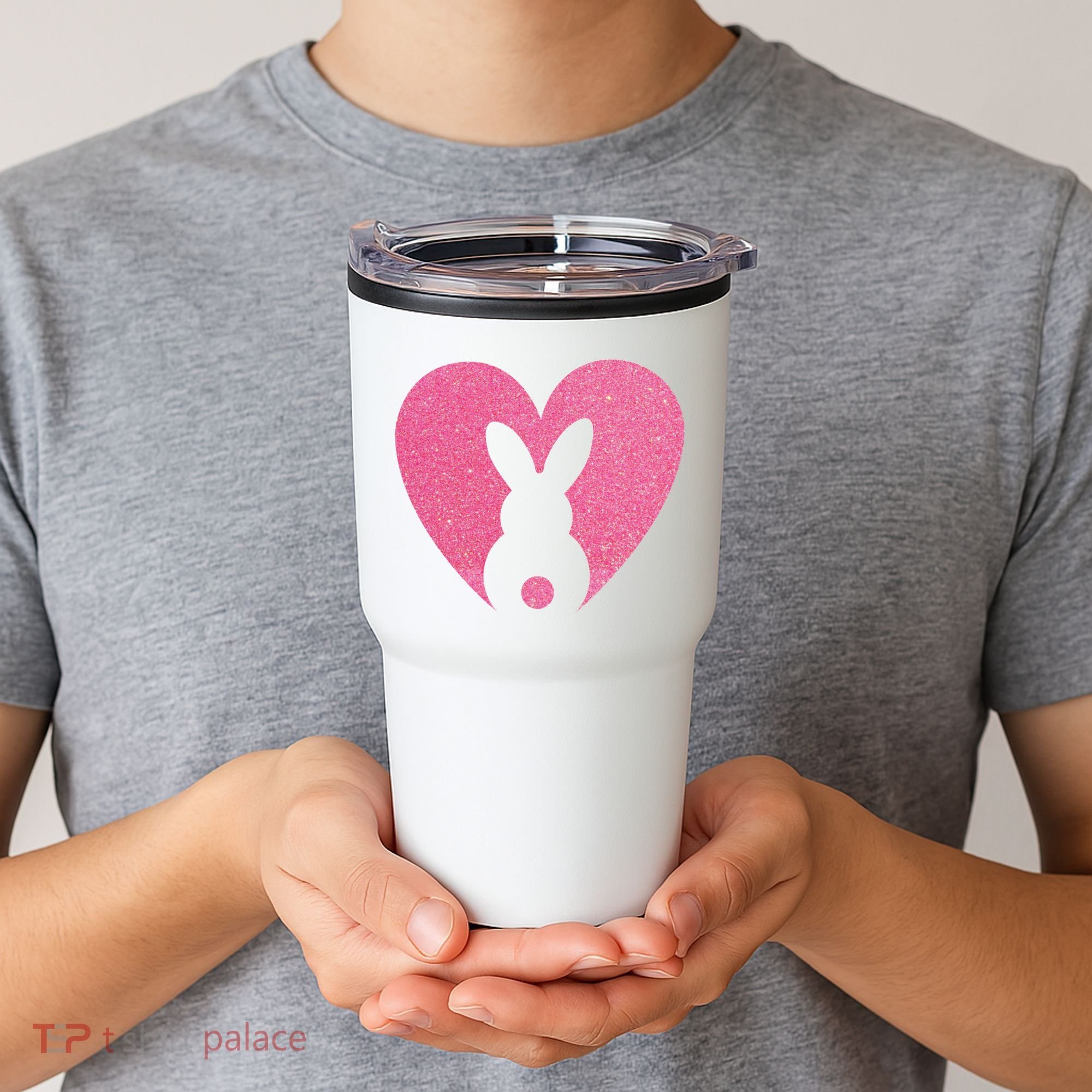 Heart Easter Bunny Tumbler