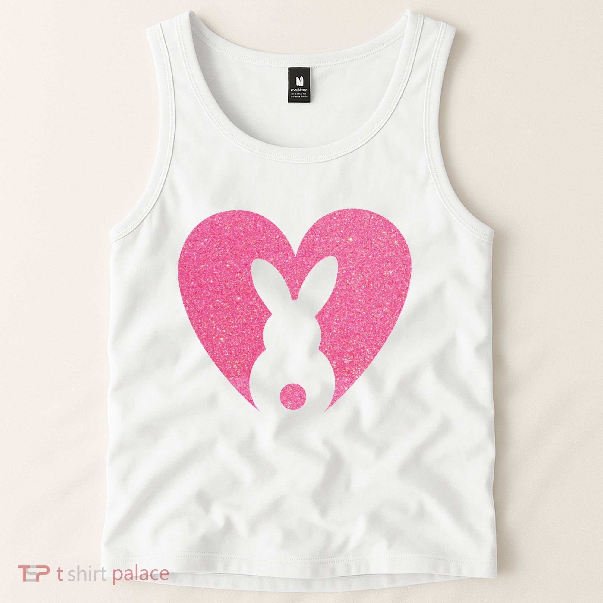 Heart Easter Bunny Tank Top