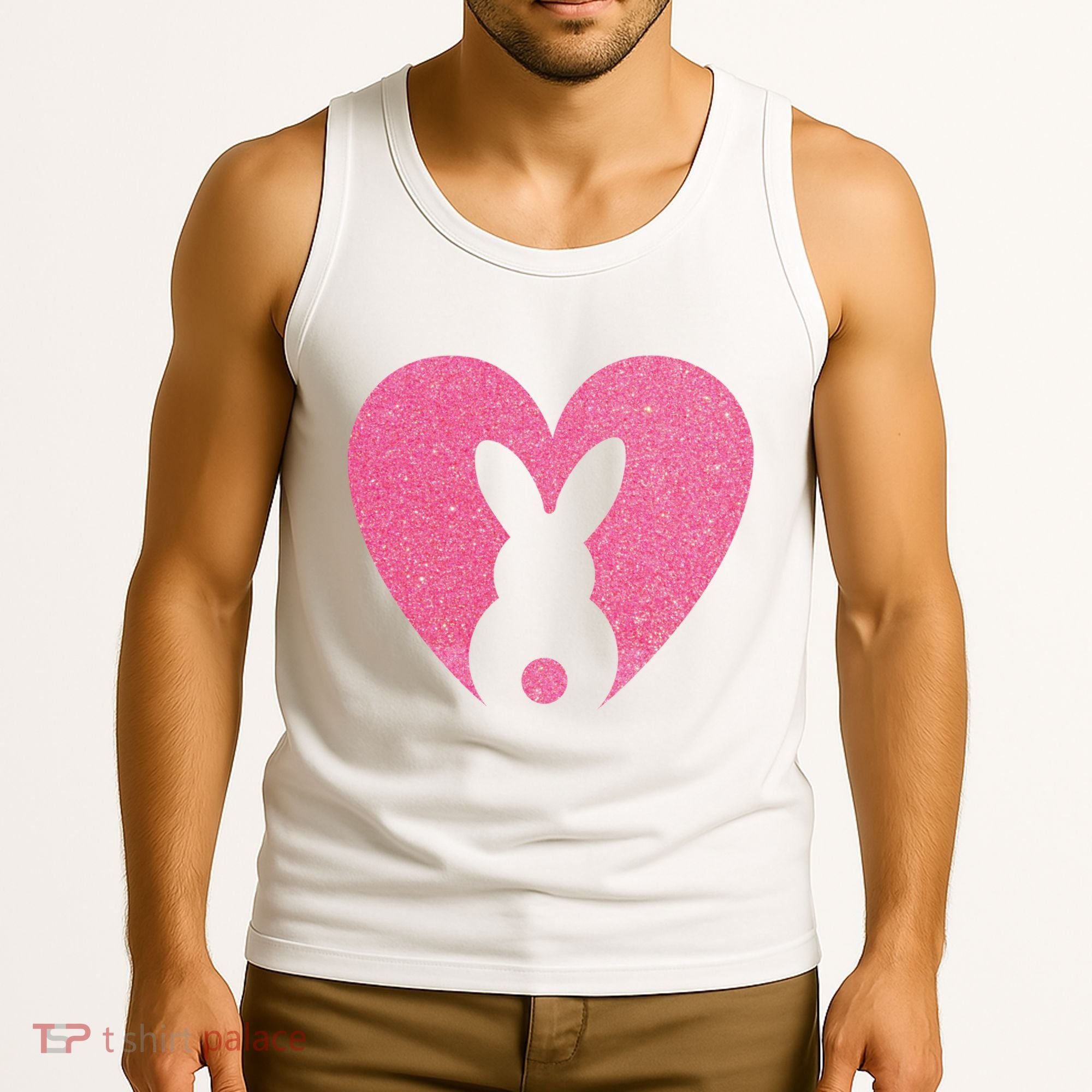 Heart Easter Bunny Tank Top