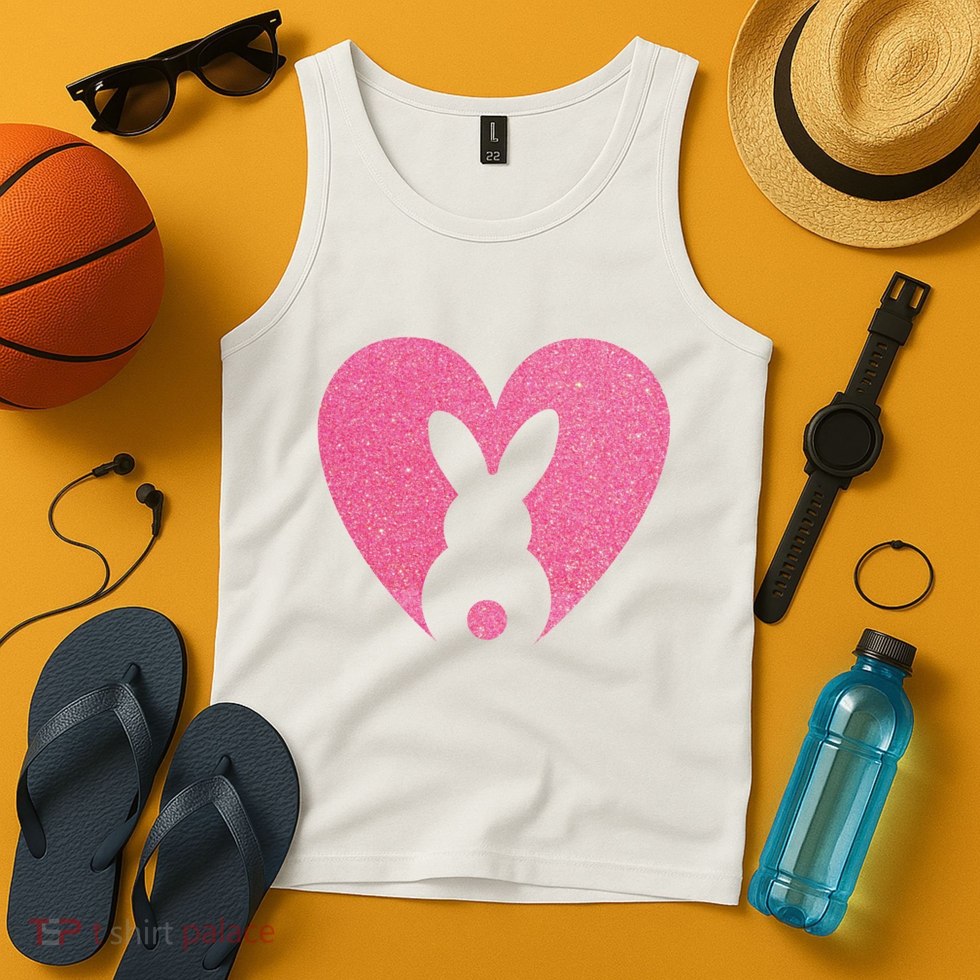Heart Easter Bunny Tank Top