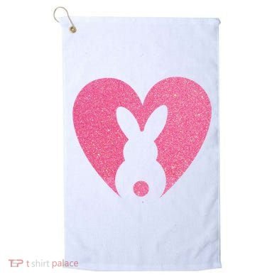 Heart Easter Bunny Golf Towel