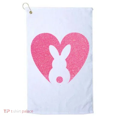 Heart Easter Bunny Golf Towel