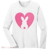 Heart Easter Bunny Women's Long Sleeve Shirt thumb 0