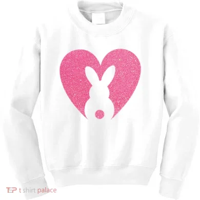 Heart Easter Bunny Kids Sweatshirt