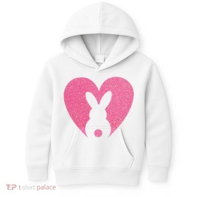 Heart Easter Bunny Kids Hoodie