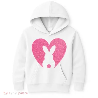 Heart Easter Bunny Kids Hoodie